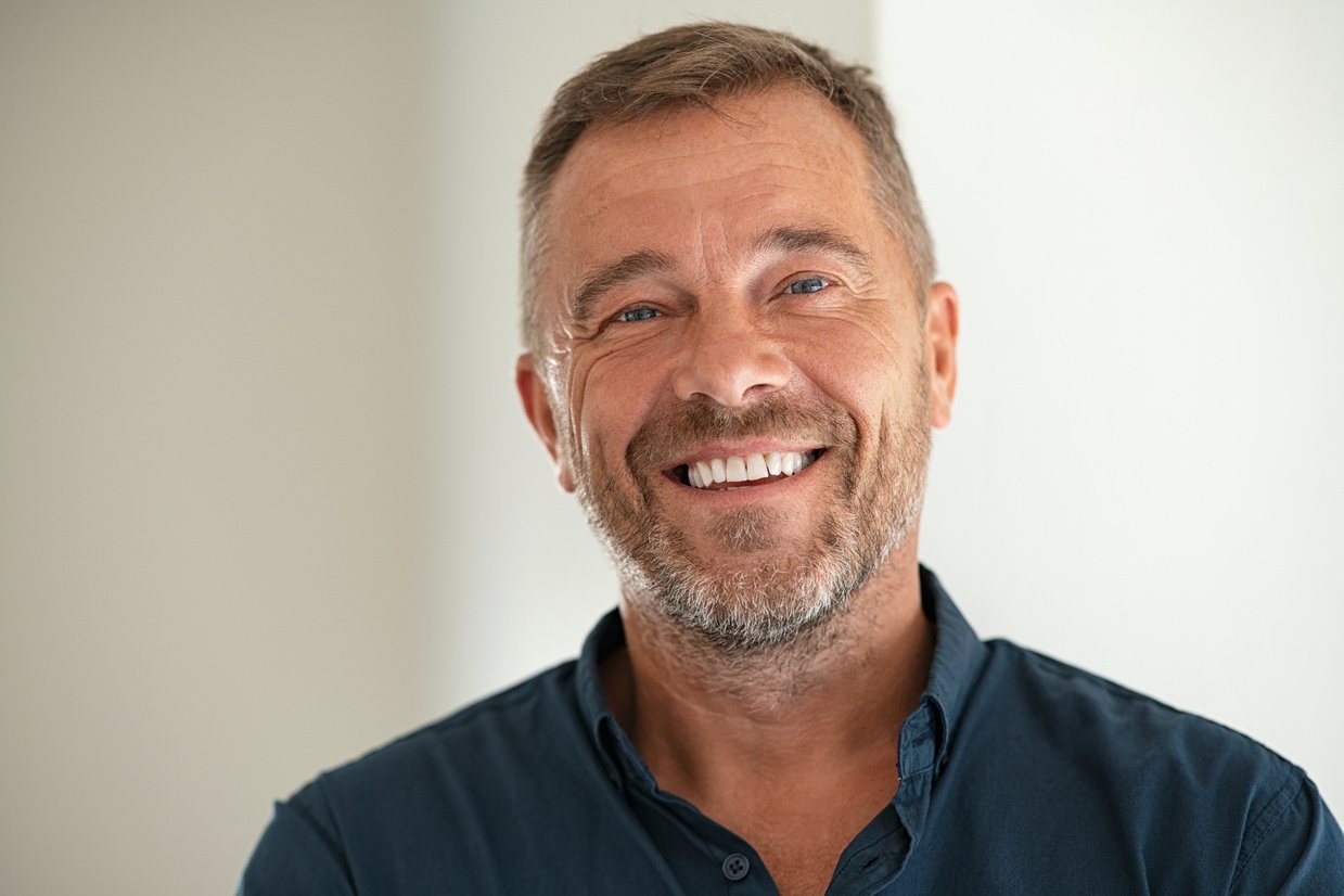 Portrait of Happy Mature Man Smiling